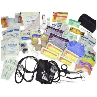 Standard First Responder Fill Kit—Basic Kit plus Blood Pressure Cuff, Sprague Stethoscope, CPR Mask & Oral Airway Kit