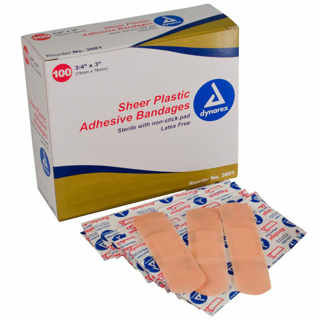 Box of 100 Assorted Heavy-Duty Fabric Adhesive Bandages (band-aids)