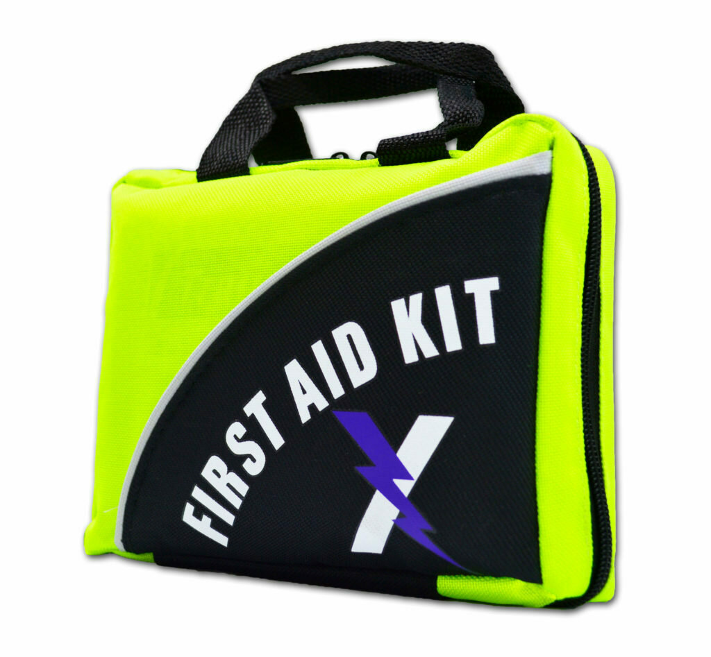 104-Piece Nylon First Aid Survival Kit for Camping, Auto, Home or School – Prefilled in a Hi-Vis Zippered Carry Case —FLUORESCENT YELLOW