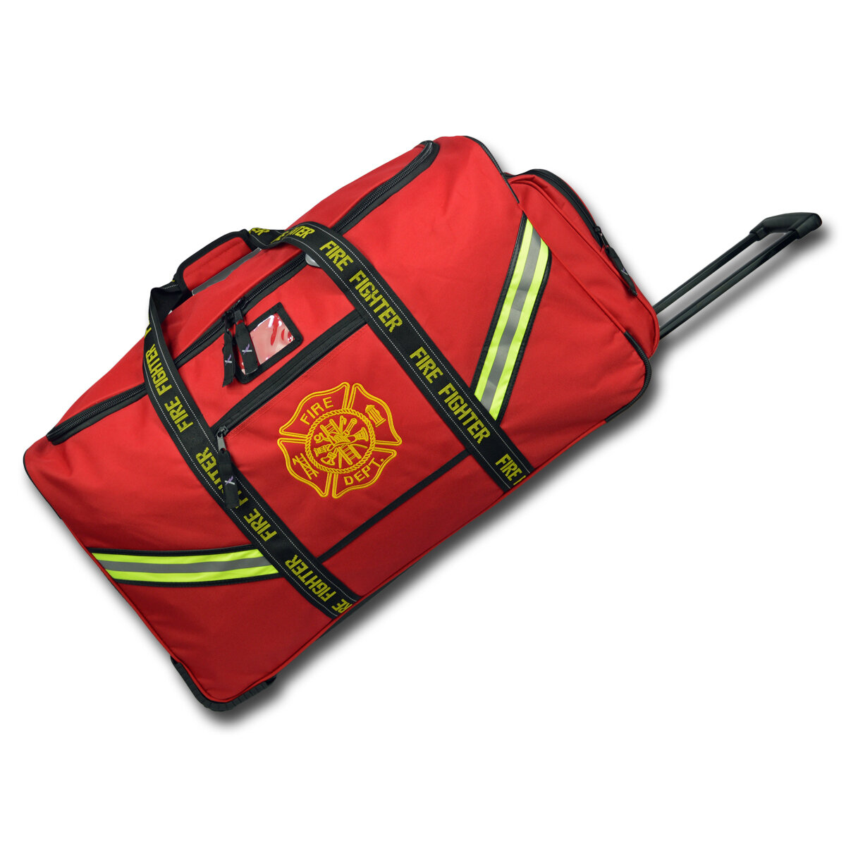 Premium Rolling Turnout Gear Bag; Luggage Style w/ Wheels, Reinforced Bottom & Retractable Handle; Now With Mask Bag & Gear Hooks