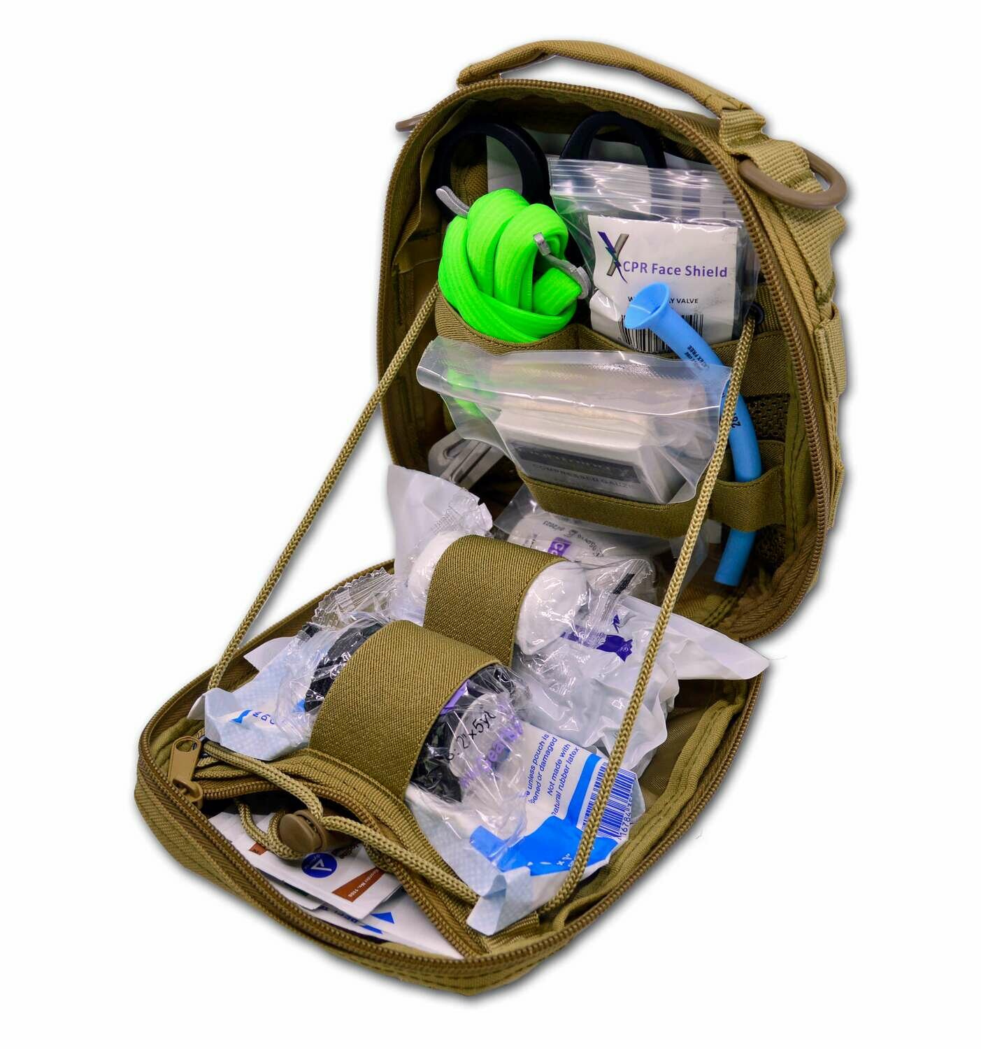 Deluxe Accessory MOLLE Pouch w/ Economy Gunshot/Trauma IFAK Fill Kit