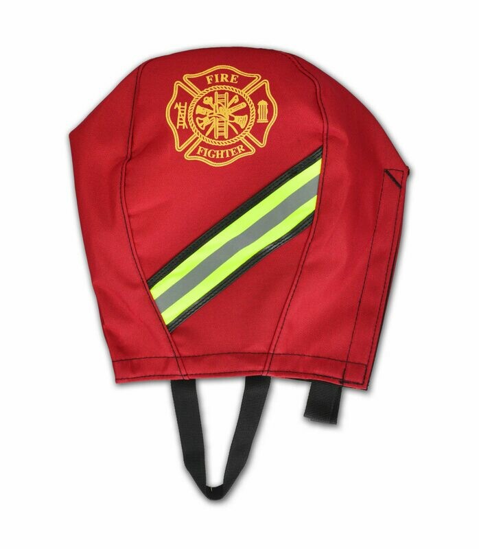 SCBA Mask Bag w/ Fleece Lining, Triple Trim Reflective w/ Leather Binding, Maltese Cross & Snap Hook