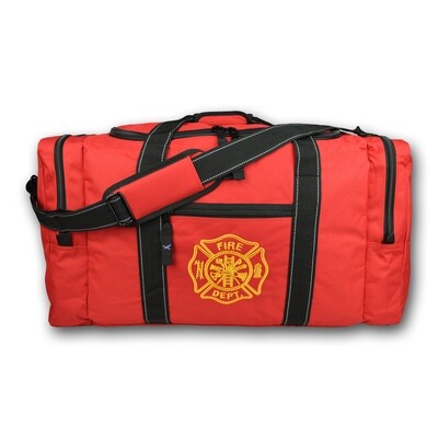 Value Step-In Turnout Gear Bag; Top Load w/ Side Pockets, Shoulder Strap & Maltese Cross Embroidery