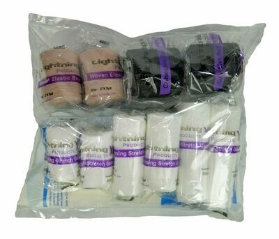 Bandage Refill Kit - 6 Assorted Roll Gauze, 2 Elastic Bandage, 2 Self-Adherent Bandage, 2 ABD 8x10, 2 ABD 5x9, 2 Eye Pads