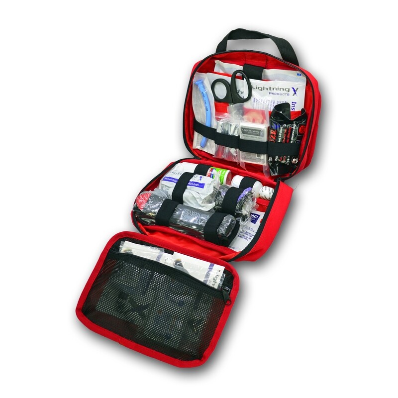 Officers Patrol Trauma Kit w/ LXPB50 Headrest IFAK Pouch & LXSMK-L Fill Kit - RED