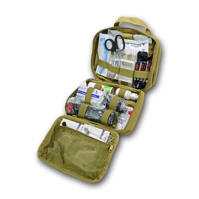 Officers Patrol Trauma Kit w/ LXPB50 Headrest IFAK Pouch & LXSMK-L Fill Kit - TAN