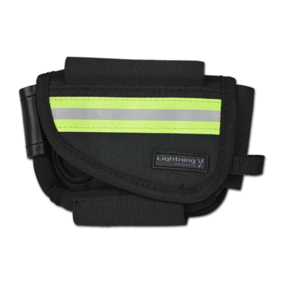 EMT First Responder Quick Access Hip/Belt Pouch w/ Belt Loops, Metal Spring Clip, Customized Compartments & Triple Trim Reflective—BLACK