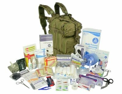Small Tactical Assault Backpack w/ Trauma & Bleeding Medic Fill Kit—OLIVE DRAB