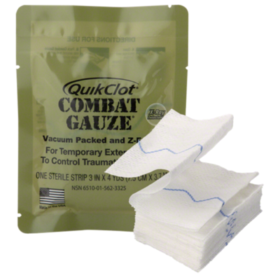 QuikClot Combat Gauze, Hemostatic Z-Folded Gauze