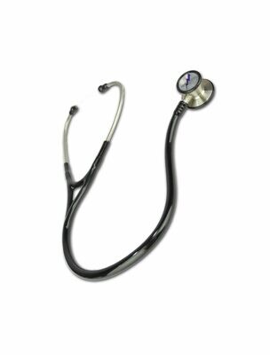 Premium Stainless Steel Dual Head Cardiology Stethoscope + Spare Parts Bag —BLACK