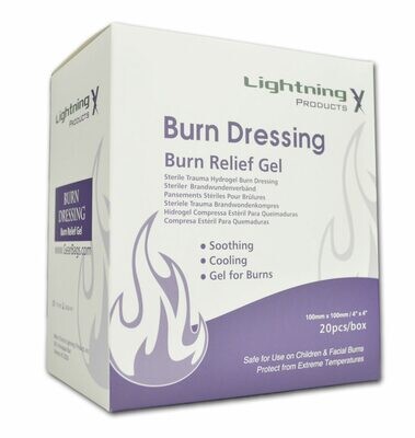 Cooling Gel Burn Dressing 4" x 4" - Box of 20 Dressings