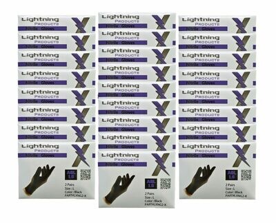 Case of 25 Packs - Black Nitrile Gloves in Carded Pocket Pack, 2 Pairs - LARGE