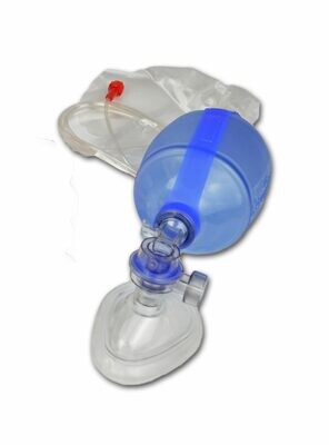 Adult Manual Pulmonary Resuscitator w/ Reservoir, Mask & Pop-off Valve