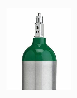 Aluminum Medical Oxygen Cylinder—D Size w/ Post Valve for CGA Fittings—EMPTY
