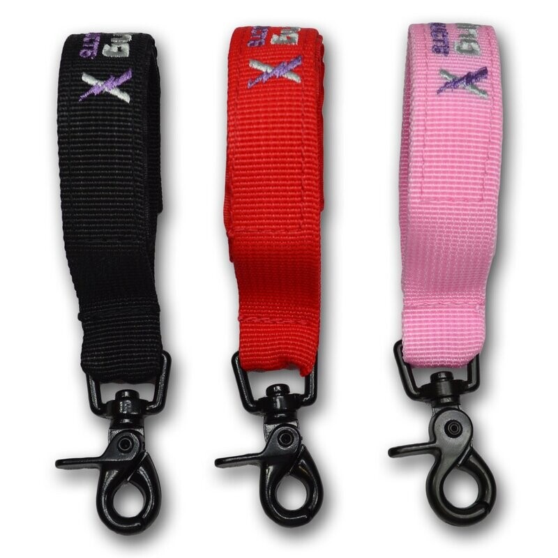 Value Nylon Webbing Strap for Structural Fire Gloves; Velcro w/ Snap Hook Attachment  w/ Black Hardware