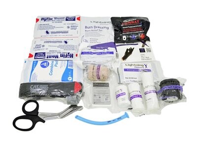 Complete Gunshot/Trauma Kit for Entry/Exit Wounds + QuikClot Combat Gauze + Bandages