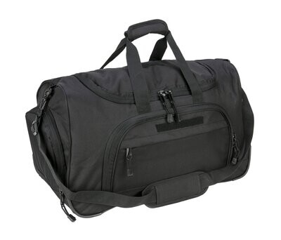 Value Series Police Duffel Gear Bag w/ Shoulder Strap & MOLLE End Compartment - BLACK