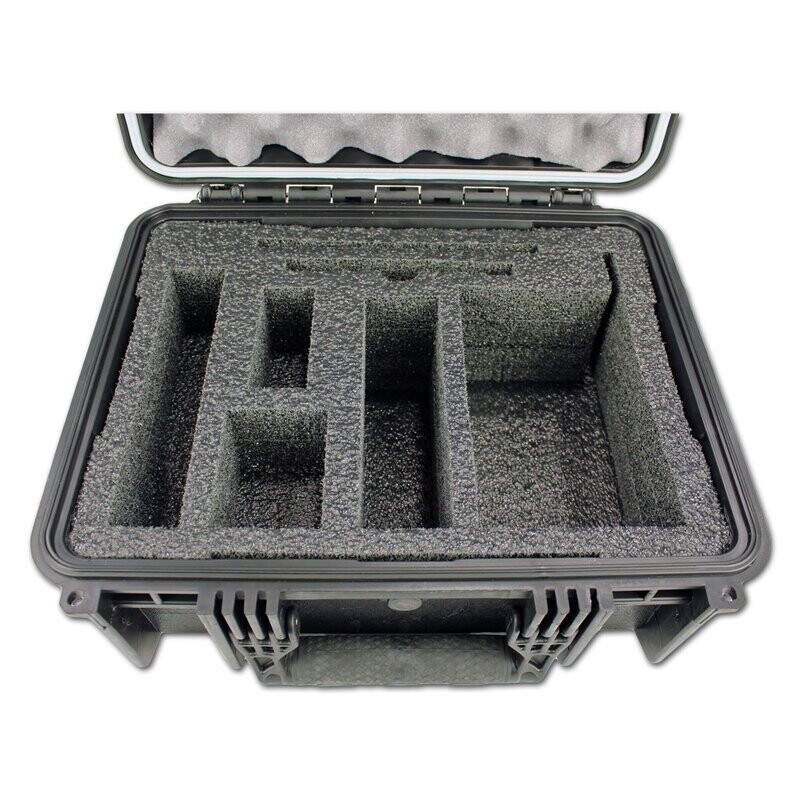 Lightning X Air Tight Water Tight Hard Case; 14" Medium w/ Custom Foam for Range Kit - BLACK