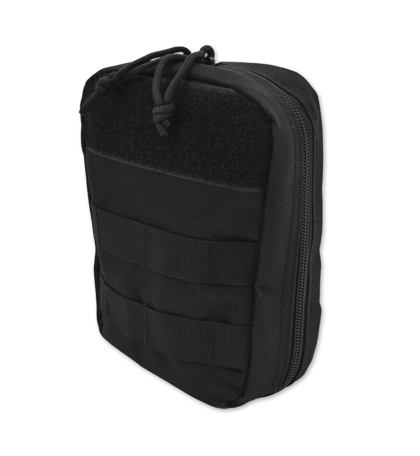 MOLLE Accessory Pouch w/ 2 Front Rows of Webbing Loops + Velcro Patch & Elastic Loops (Matches LXMB45), Color: Black