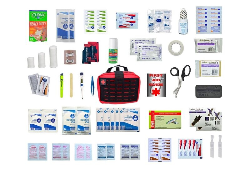 Vehicle First Aid Kit w/ PB50 Rip-Away MOLLE Pouch + SMK-V Fill Kit - BLACK