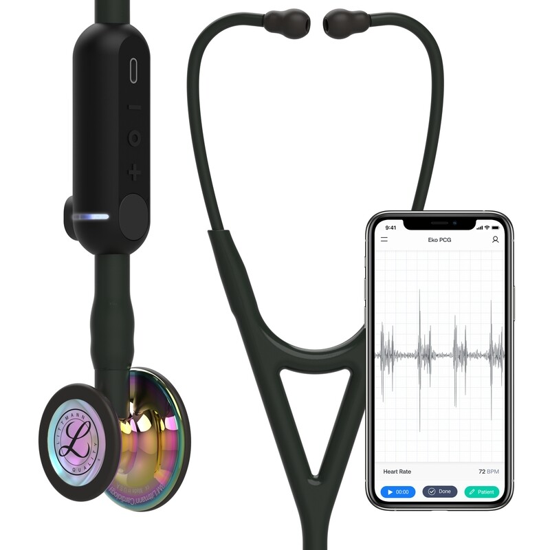 3M Littmann CORE Digital Stethoscope, Rainbow Black, 8570
