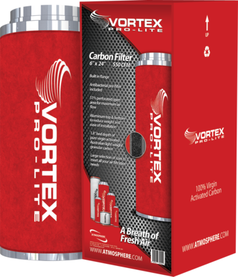 Vortex Pro-Lite Filter 6&quot; x 24&quot; 550 CFM Carbon Filter