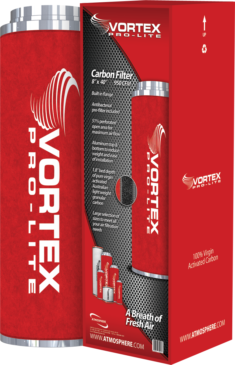 Vortex Pro-Lite Filter 8&quot; x 40&quot; 950 CFM Carbon Filter