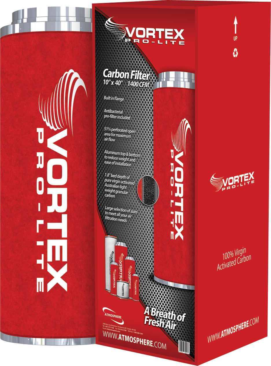 Vortex Pro-Lite Filter 10&quot; x 40&quot; 1400 CFM Carbon Filter