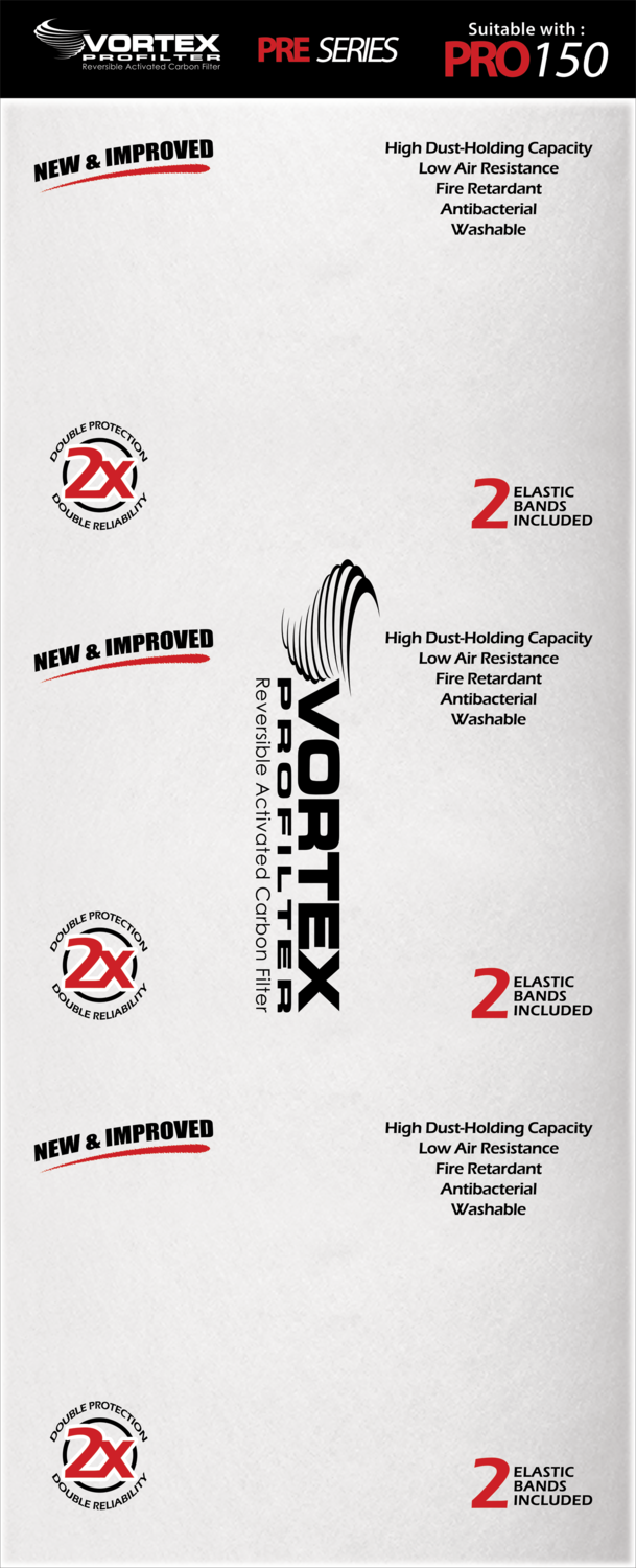 Vortex PROfilter Pre-Filter Pro 150(whit 2 elastic bands)