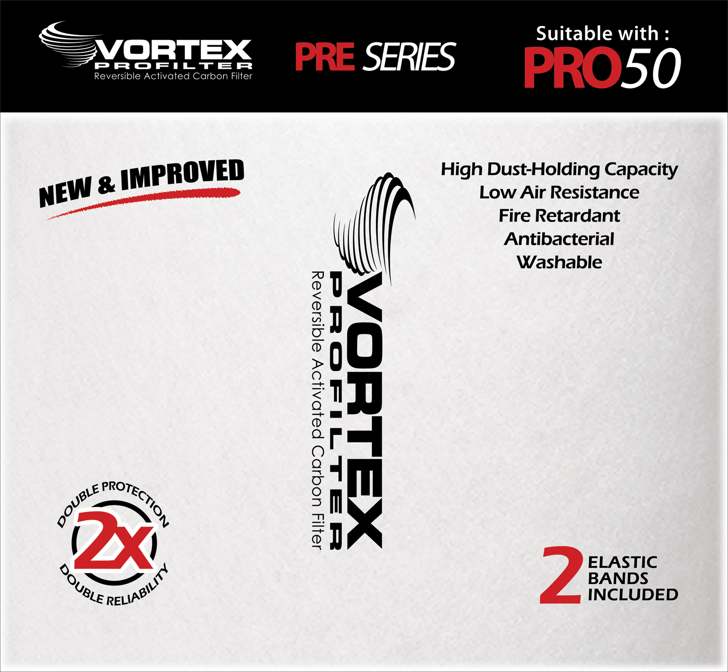 Vortex PROfilter Pre-Filter Pro 50 (whit 2 elastic bands)