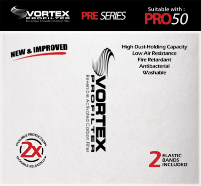 Vortex PROfilter Pre-Filter Pro 50 (whit 2 elastic bands)