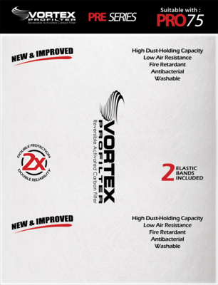 Vortex PROfilter Pre-Filter Pro 75 (whit 2 elastic bands)