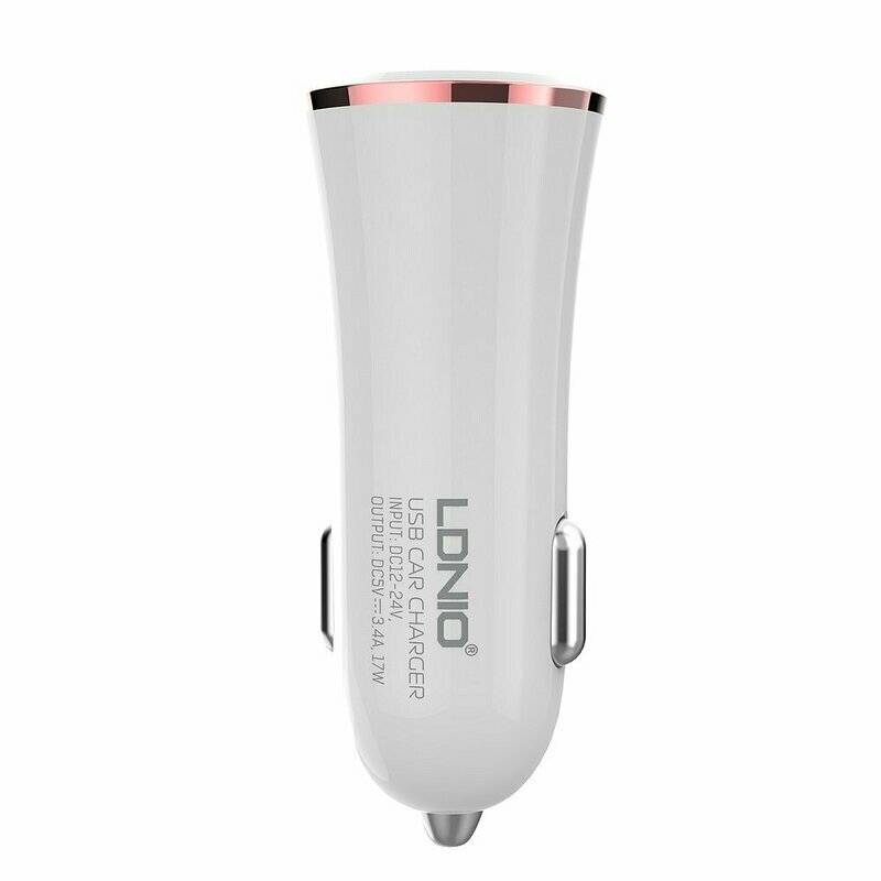 Φορτιστής Αυτοκινήτου LDNIO DL-C28 - Θήρες 2xUSB 3,4A με Καλώδιο Lightning