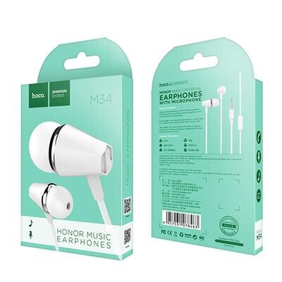 Handsfree Hoco M34 3.5 mm Λευκό