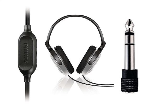 Ενσύρματα Ακουστικά Philips SHP2500 Over Ear Hi-Fi για Τηλεόραση 6m καλώδιο  Ασημί