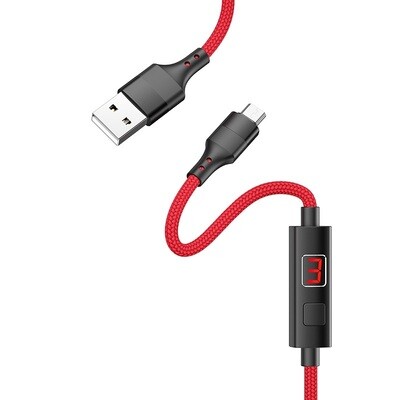Καλώδιο Φόρτισης Δεδομένων Hoco s13 Micro USB 2.4 LED - Κόκκινο