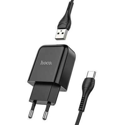 Φορτιστής Σπιτιού Hoco N2 Type-C 2.1A Fast Charge - Μαύρο Φορτιστής Σπιτιού Hoco N2 Type-C 2.1A Fast Charge - Μαύρο