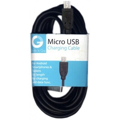 Καλώδιο Φόρτισης Grap 'n Go Micro USB 1m - Μαύρο