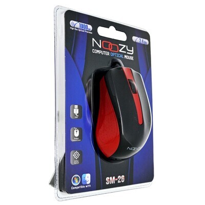 Ενσύρματο Ποντίκι Noozy SM-26 Κόκκινο