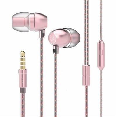 Handsfree UiiSii HM7 Earphones με Μικρόφωνο Stereo 3.5mm Πλήκτρο Λειτουργίας Pink