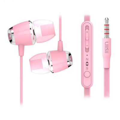 Handsfree UiiSii U5 Earphones με Μικρόφωνο Stereo 3.5mm Πλήκτρο Λειτουργίας Pink
