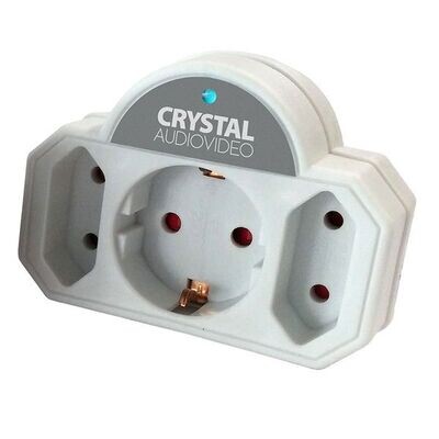 Πολύπριζο Ασφαλείας Crystal 3 θέσεων - Άσπρο