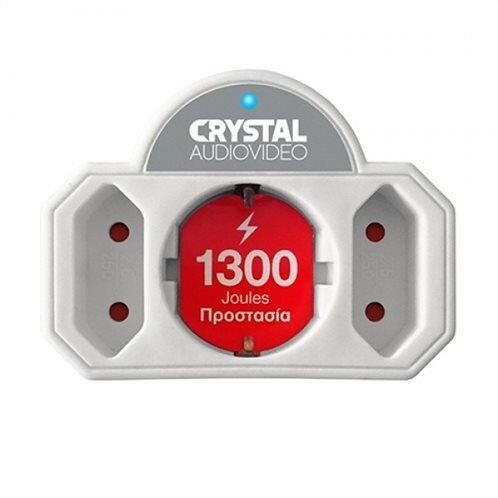 Πολύπριζο Ασφαλείας Crystal 3 θέσεων - Άσπρο