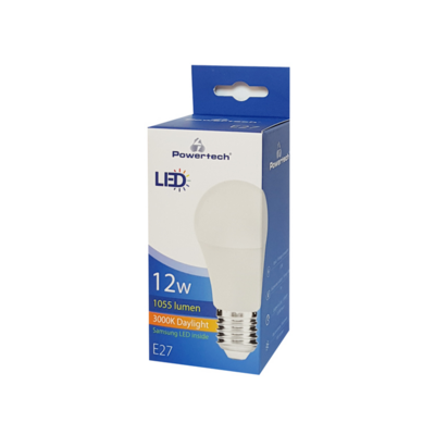 Λάμπα LED E27 Powertech 12W 3000K 1055lm Samsung LED IC Warm White