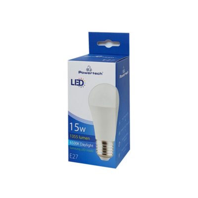 Λάμπα LED E27 Powertech 15W 6500K 1355lm Samsung LED IC Cold White