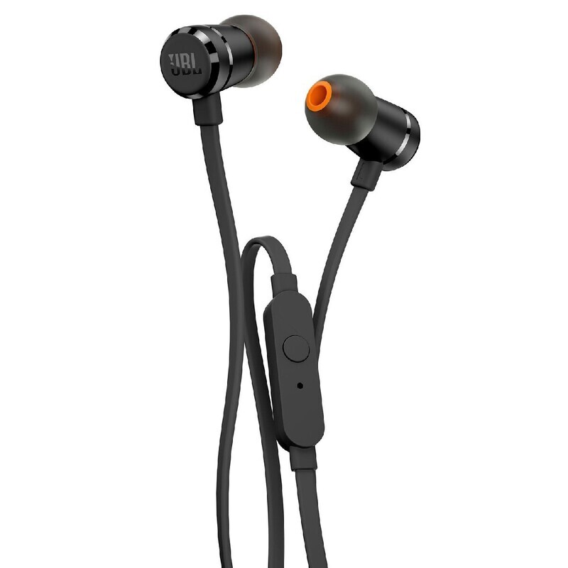 JBL Hands Free Tune 290 3.5mm Pure Bass Sound Premium Aluminum Build Μικρόφωνο Πλακέ Καλώδιο Μαύρο