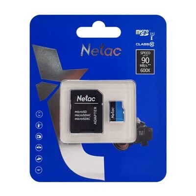 Κάρτα Μνήμης Netac P500 Standard ΜicroSDXC 64GB Class 10 με αντάπτορα
