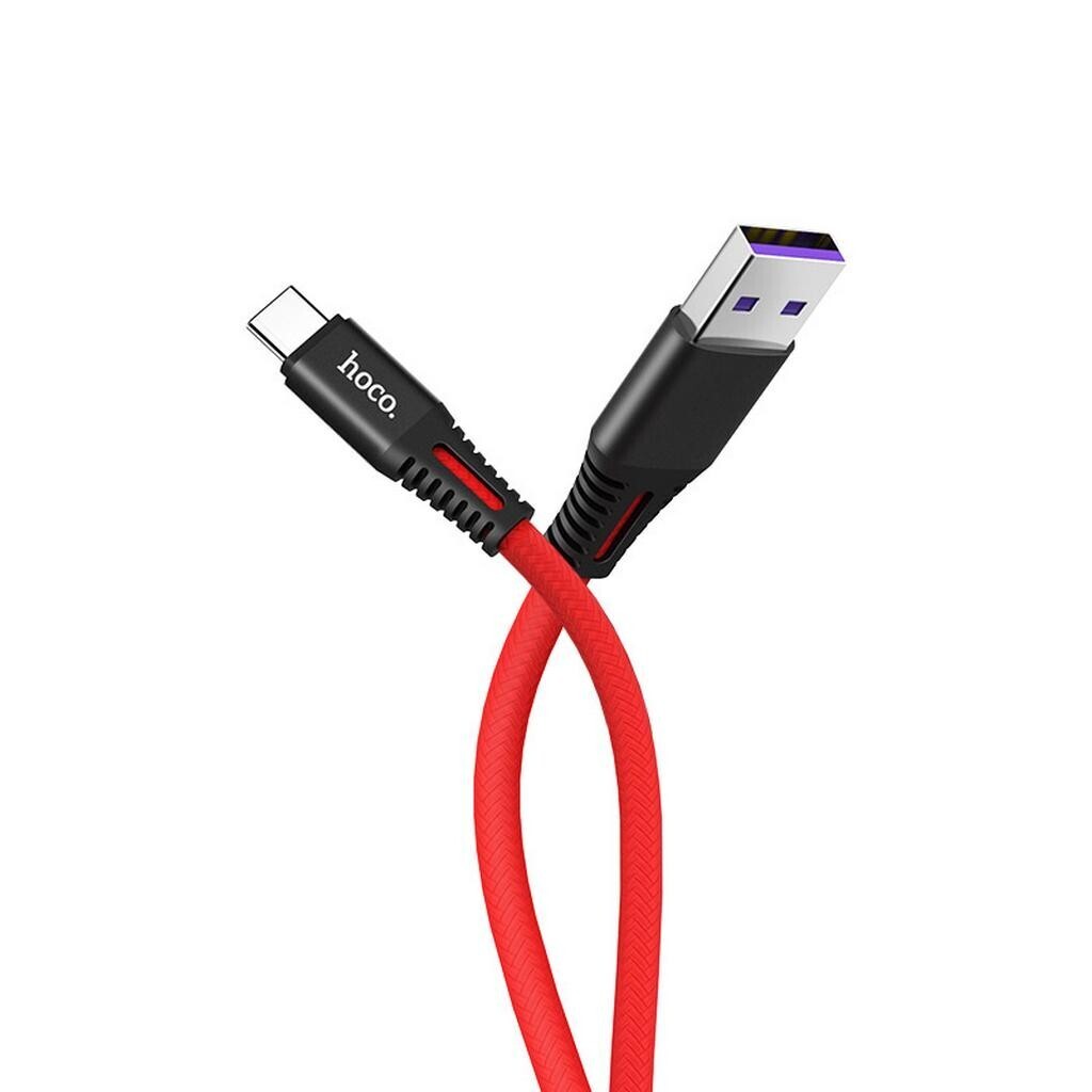 Καλώδιο Φόρτισης Δεδομένων Braided Hoco X22 USB σε USB-C Fast Charging 5A Κόκκινο 1m