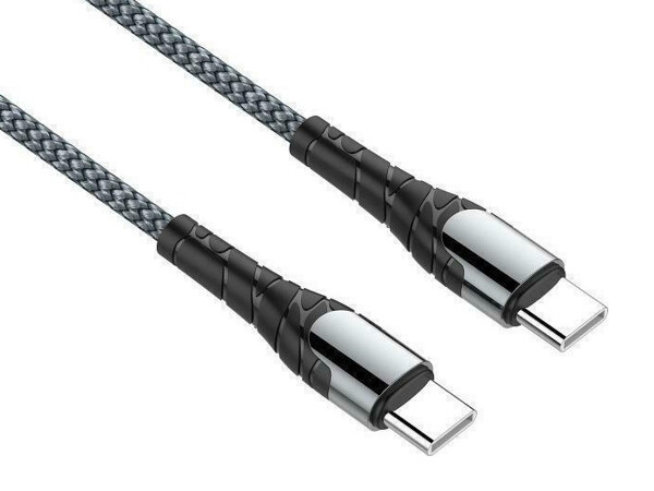 Καλώδιο Φόρτισης Δεδομένων LDNIO LC102 64W USB-C σε USB-C PD Braided, 1m, Γκρι