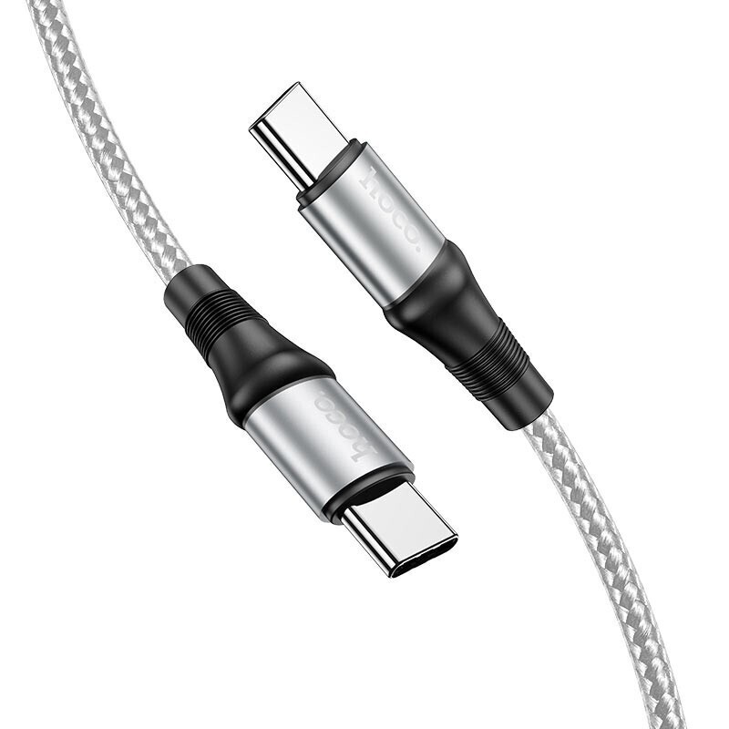 Καλώδιο Φόρτισης Δεδομένων Braided Hoco X50 100W USB-C σε USB-C 5.0A 20V 1μ. Γκρι